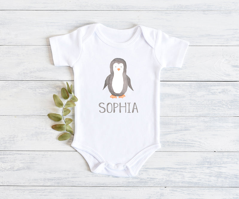 Penguin Custom Baby Name Onesie