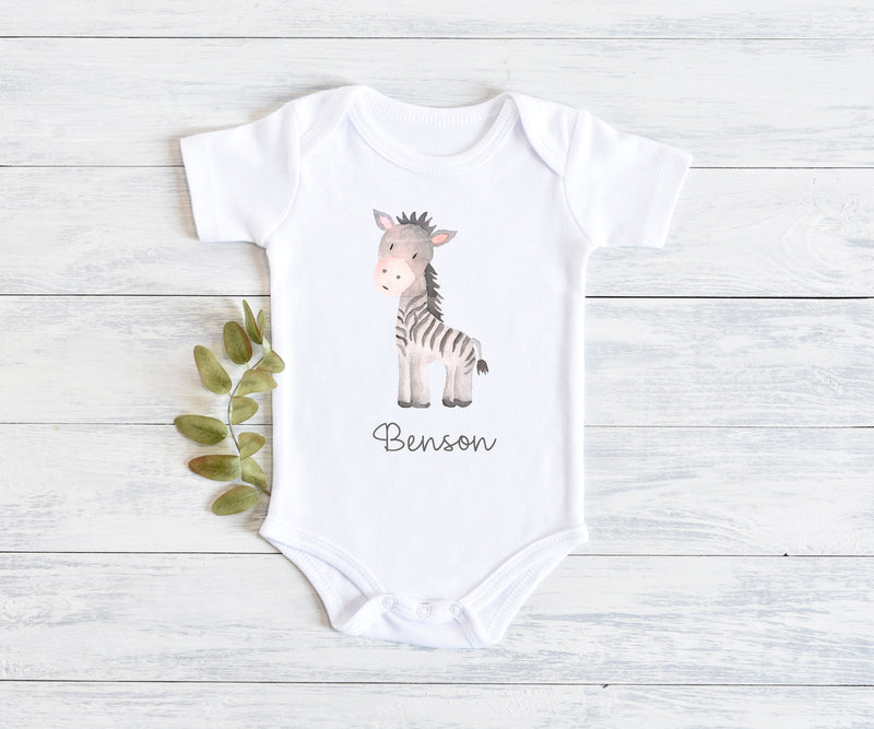 Zebra Custom Baby Name Onesie